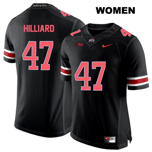 Ohio State Buckeyes Women's Justin Hilliard #47 Red Number Black Authentic Nike College NCAA Stitched Football Jersey RL19V54IG